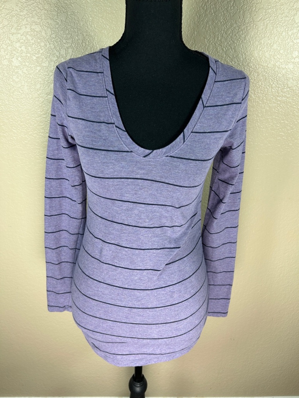 Isabel Maternity XS Purple Stripe Tie-Side Top